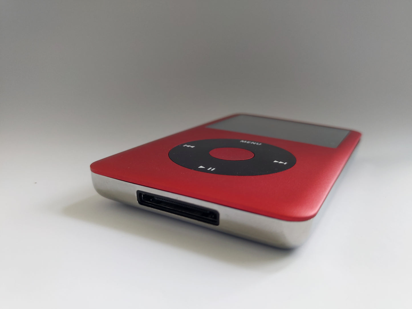 Red iPod classic view from bottom