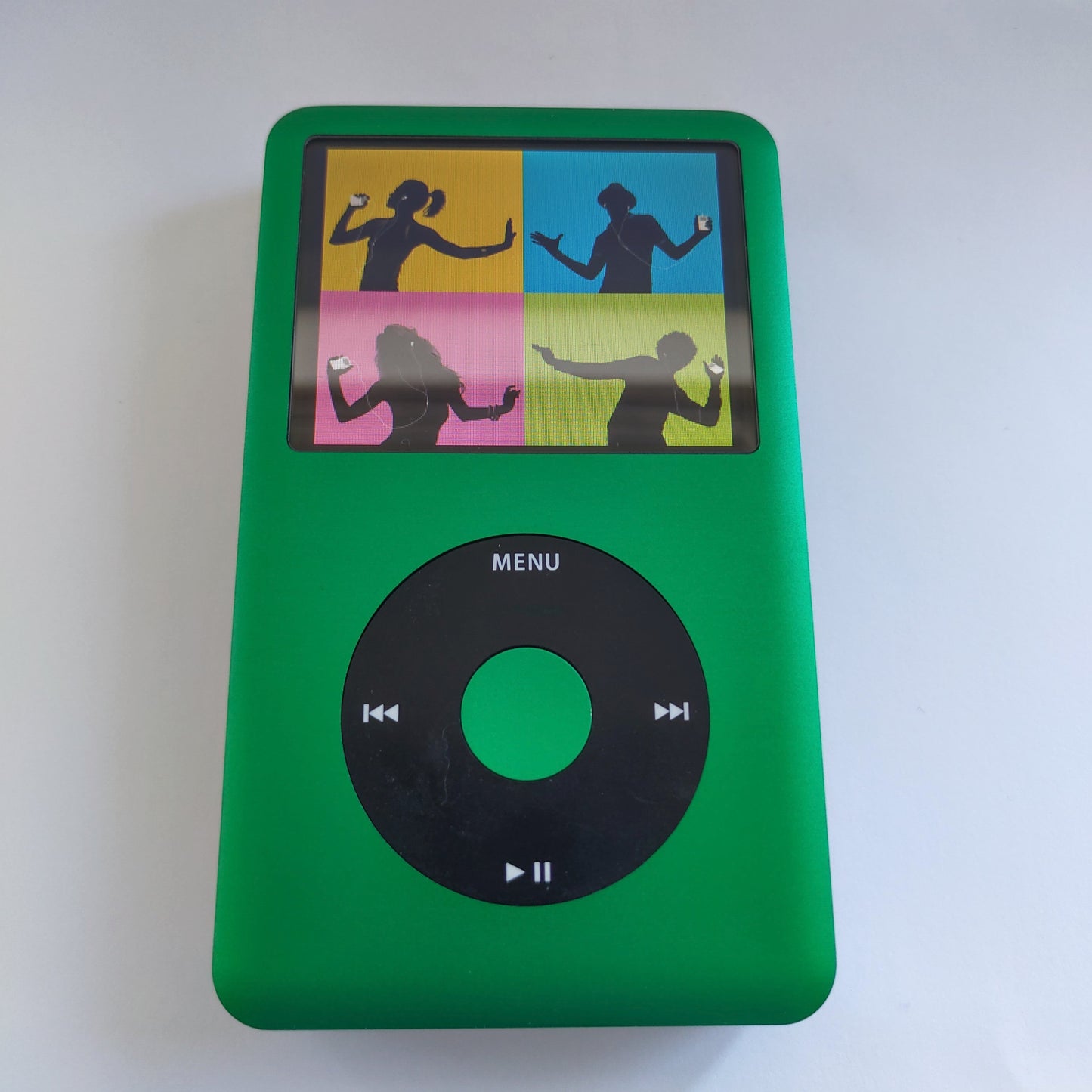 Green iPod classic top down view