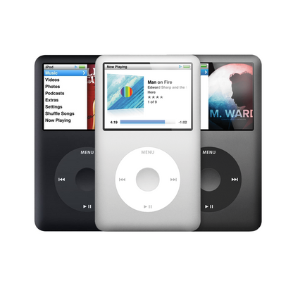 iPod classic options - black, silver, grey